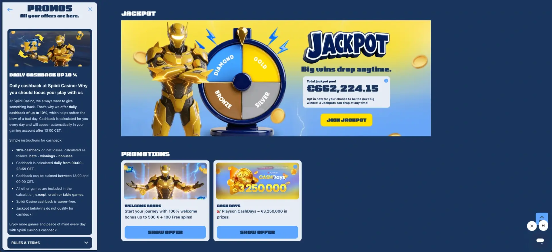 Spiidi daily cashback