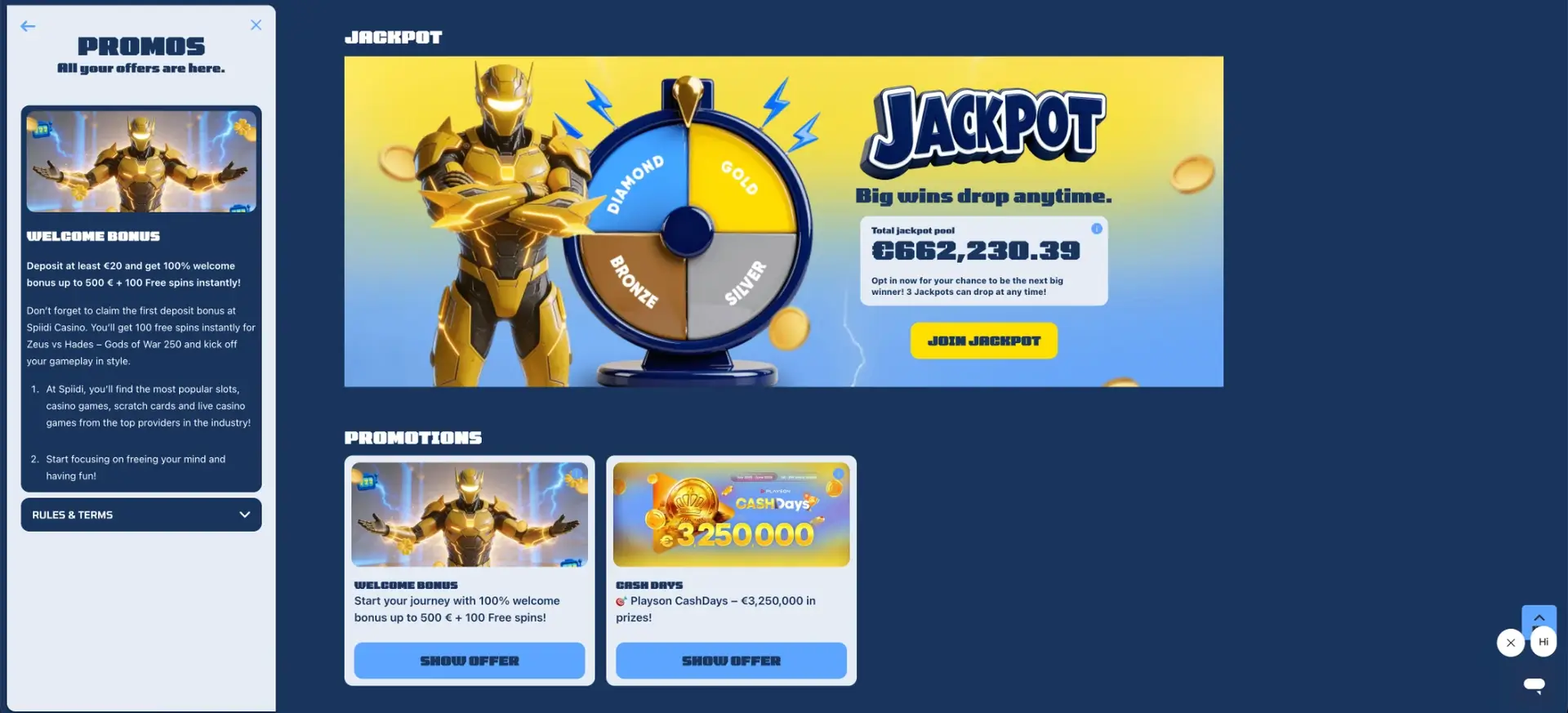 Spiidi welcome bonus